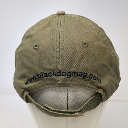 Black Dog Magazine Baseball Cap Green One Size Paw Print American Flag Hat