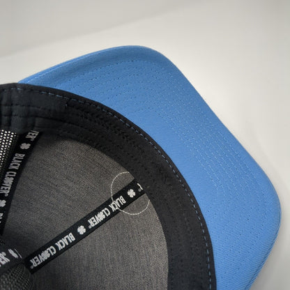 Black Clover Idaho Fitted Mesh Back Trucker Hat Blue S/M Live Lucky