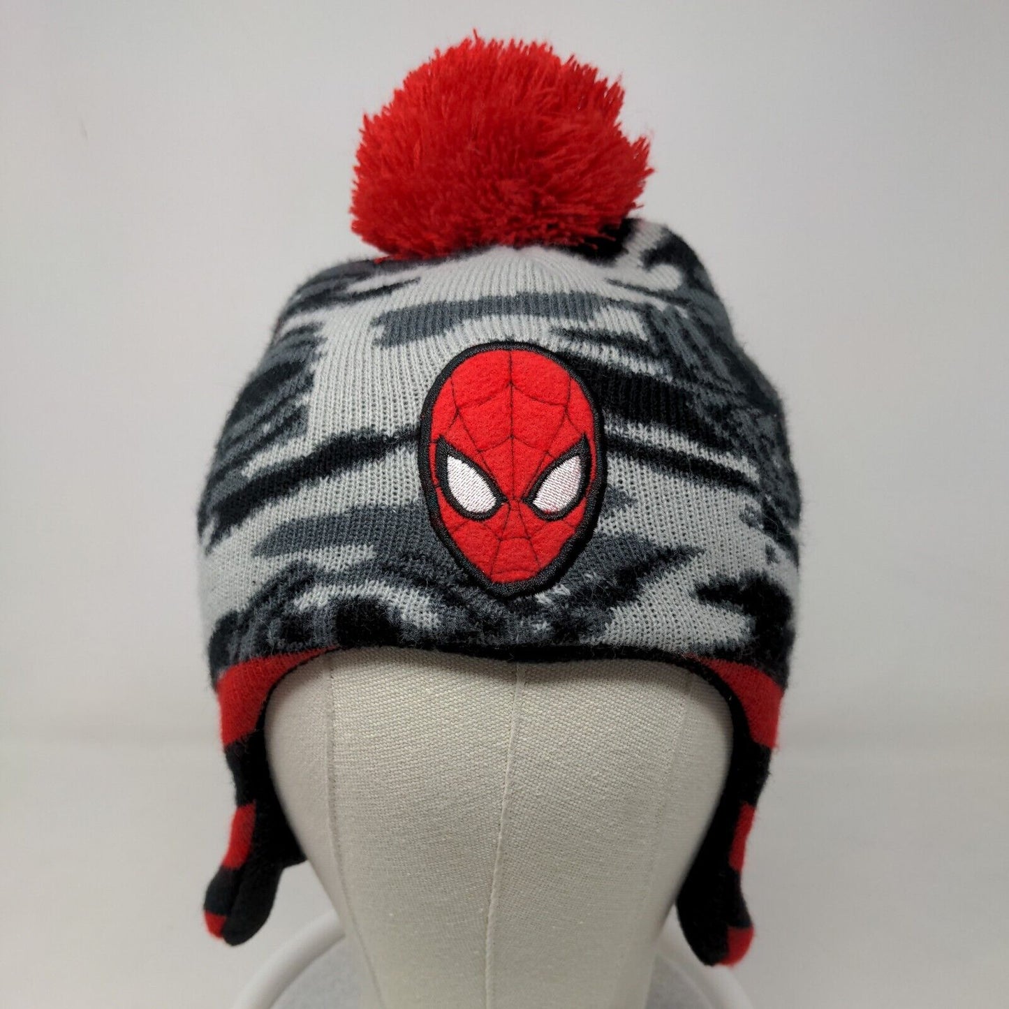 Marvel Spiderman Toddler Boys Knit Beanie Hat Embroidered Logo Multicolor