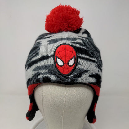 Marvel Spiderman Toddler Boys Knit Beanie Hat Embroidered Logo Multicolor