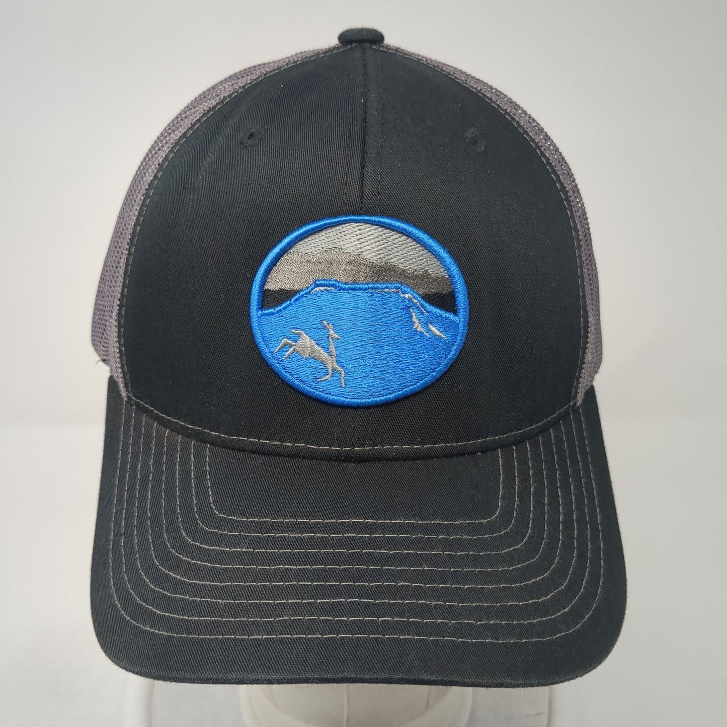 Foothills PT Snapback Trucker Hat Black One Size Adjustable Mesh Back Richardson