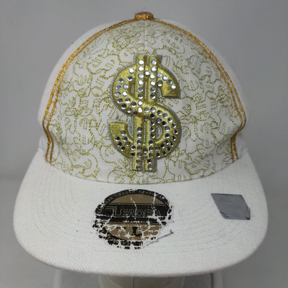 Hustle $ Dollar Bling Fitted Hat Multi Large Embroidered Leader Sports Cap