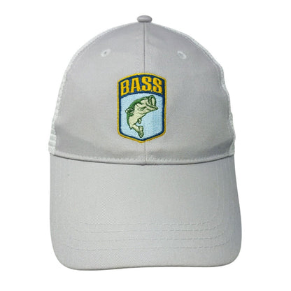 Bass Strapback Mesh Back Trucker Hat Gray One Size Embroidered Member