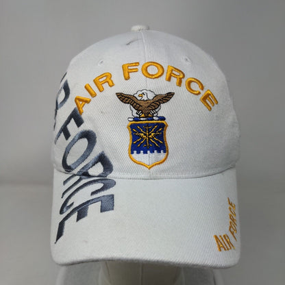 Air Force Strapback Hat White One Size Embroidered U.S. Warriors