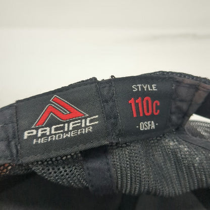 Pacific Headwear Trucker Hat Black One Size Snapback American Flag Rubber Patch