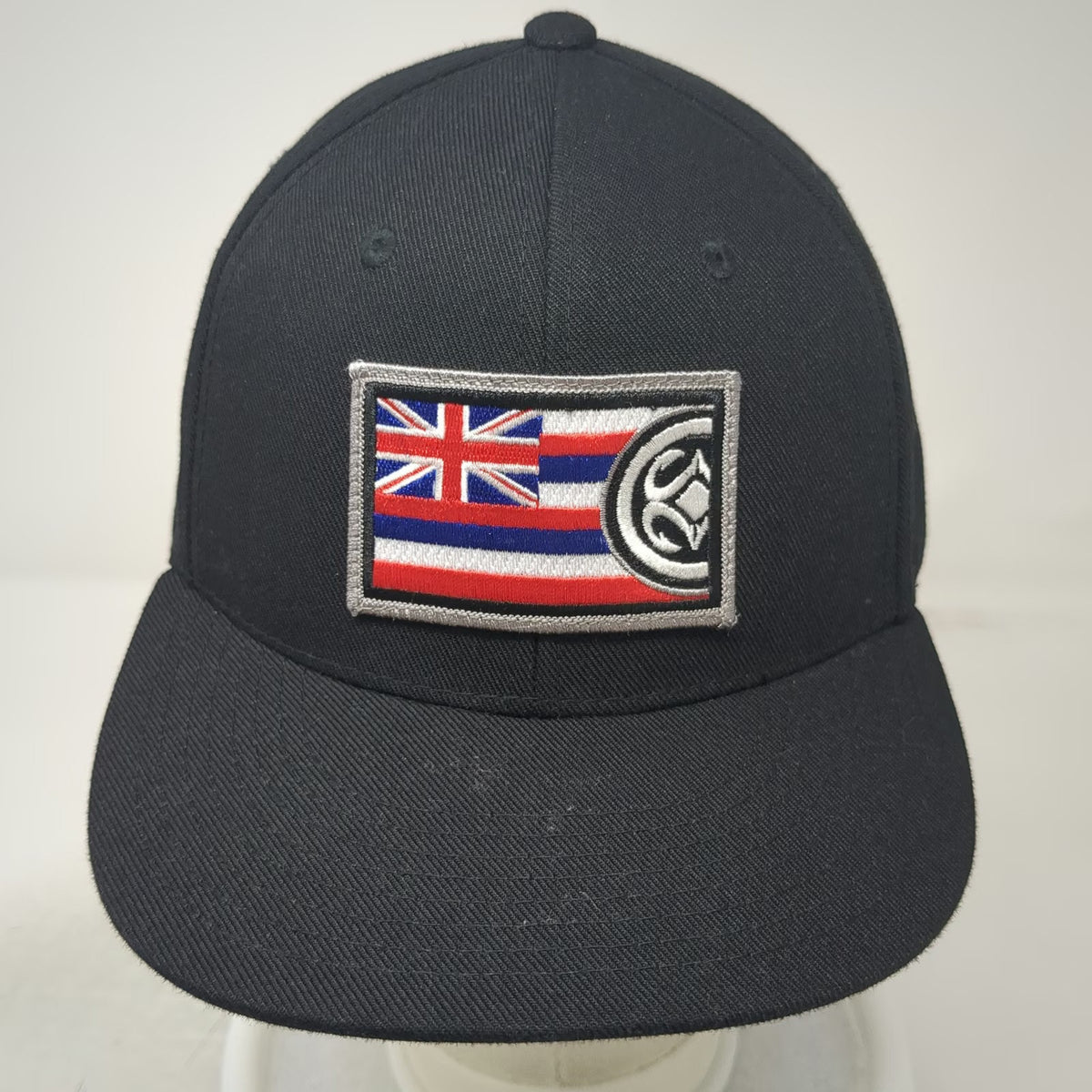 Decky Snapback Hat Black One Size Hawaii Flag Aloha Culture Maui Built Flat Brim