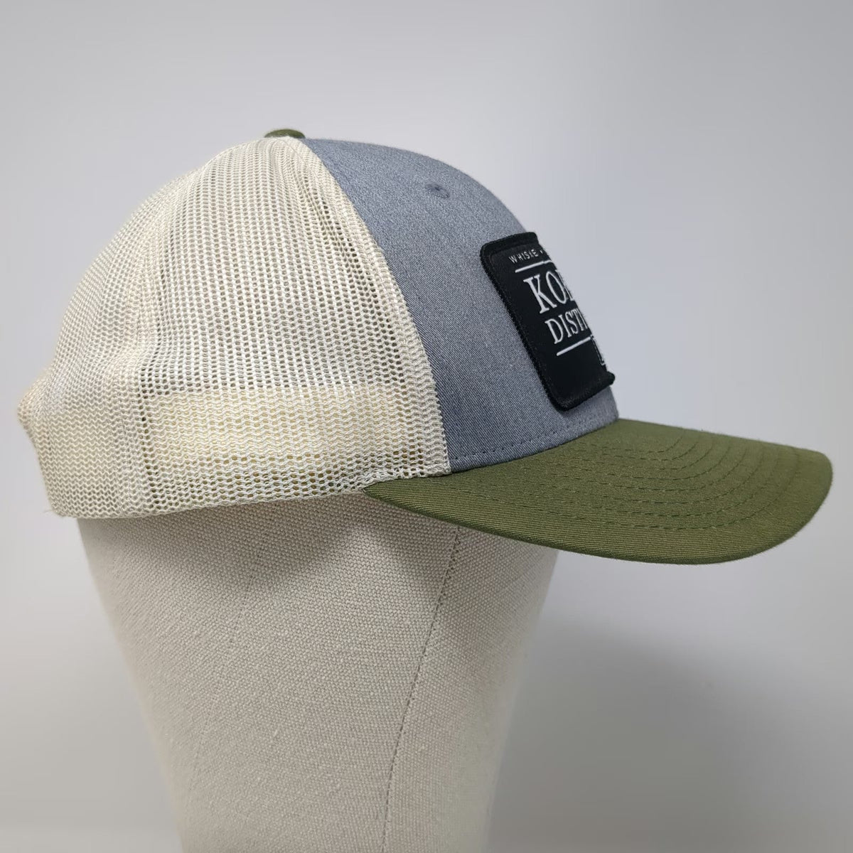 Richardson Trucker Hat Gray Green L Koenig Distillery Mesh Back Snapback