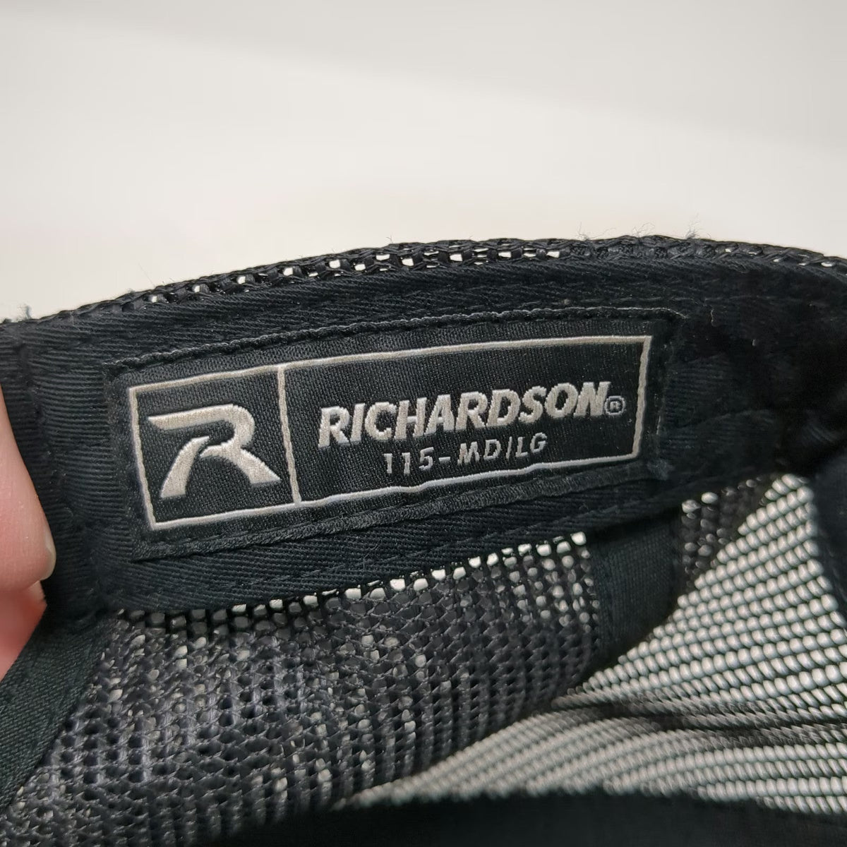 Richardson Trucker Hat Black L Power-Pole Tonal P Logo Mesh Snapback Baseball
