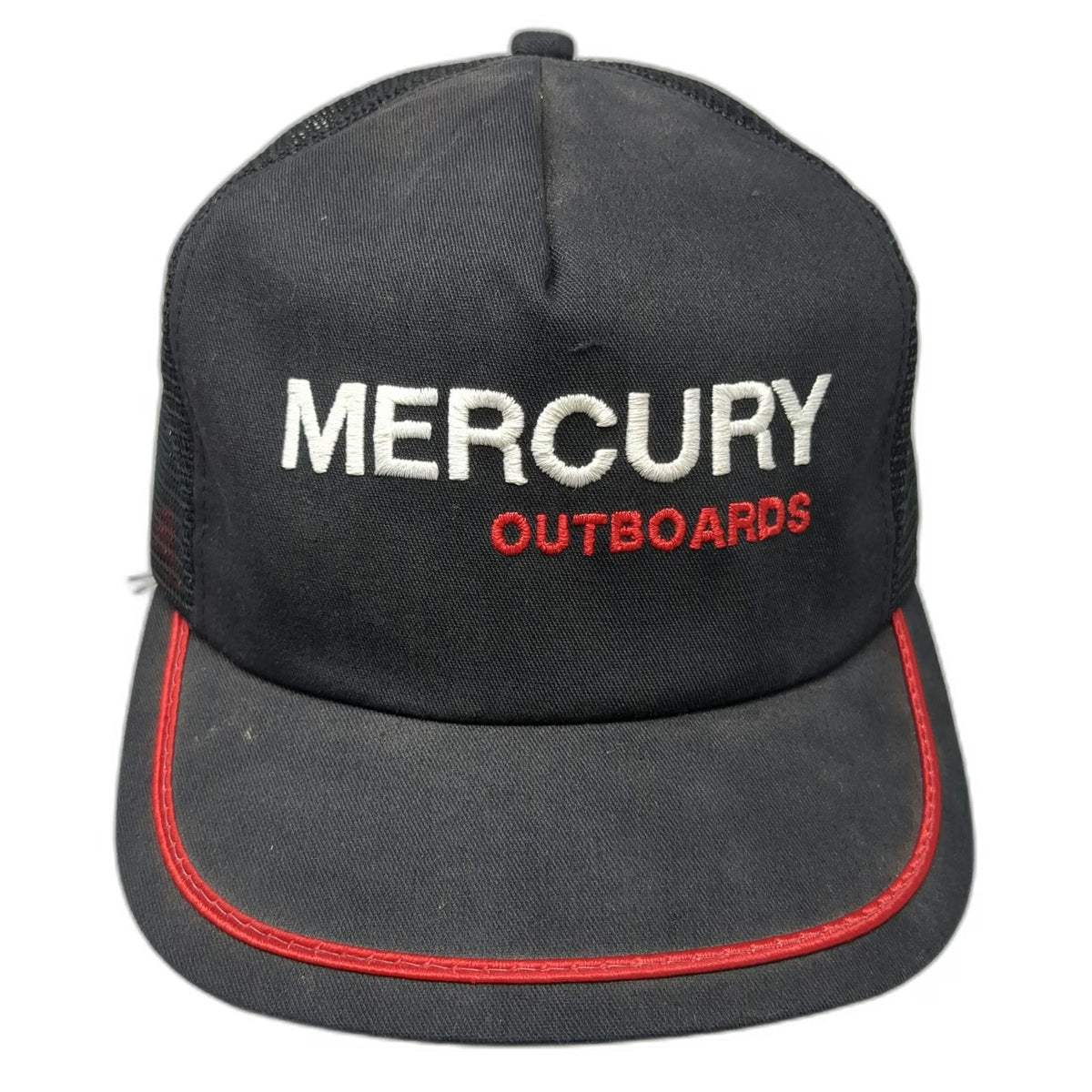 K-Products Trucker Hat Black Mercury Outboards Mesh Piping Snapback Vintage