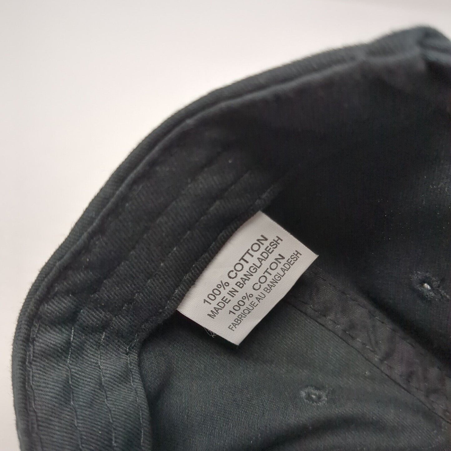 Paw Print Slideback Hat Black One Size Adjustable Vented Holes 6 Panel Cotton