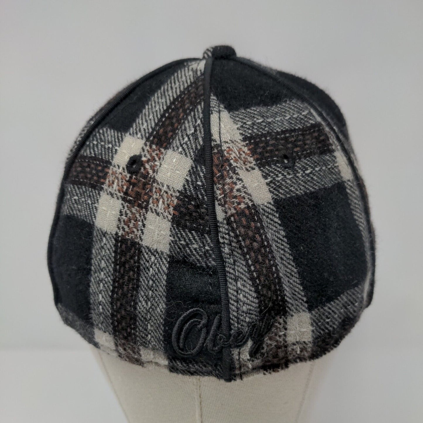 Obey Fitted Hat Multicolor S/M Plaid Embroidered Vented Holes 6 Panel