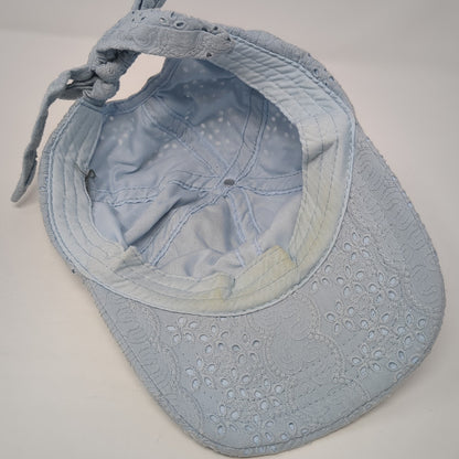 Unbranded Baseball Cap Blue One Size Adjustable Self Tie Bow Eyelet Blank
