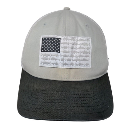 Fish American Flag Fitted Mesh Back Trucker Hat Multi S/M Columbia PFG Fishing