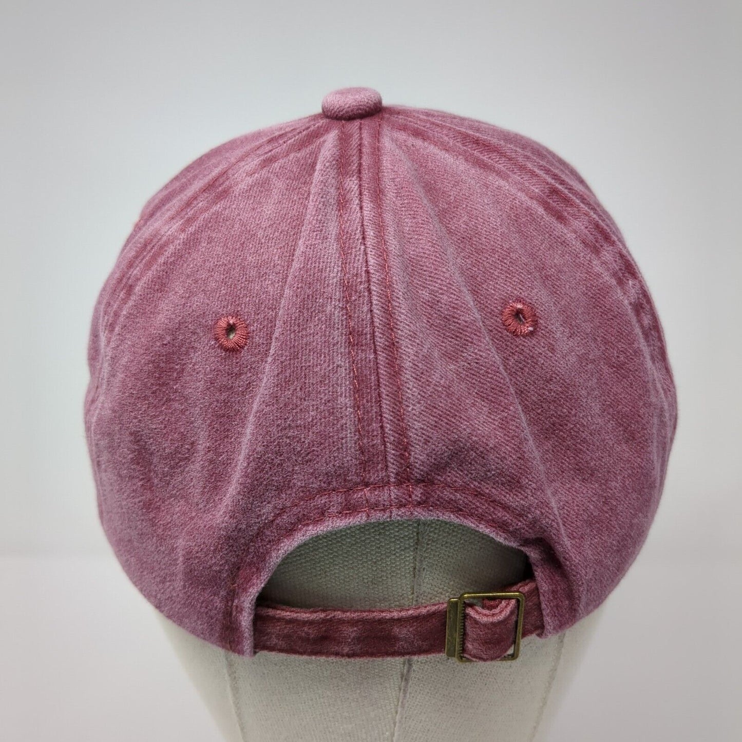 Smiley Face Slideback Hat Red One Size Adjustable Embroidered Outdoor
