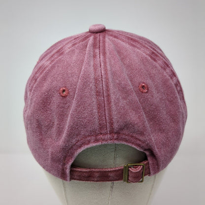 Smiley Face Slideback Hat Red One Size Adjustable Embroidered Outdoor