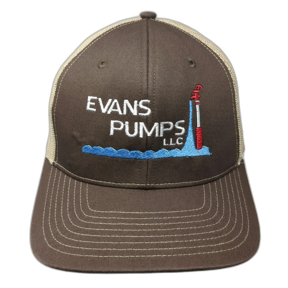 Richardson Brown One Size Trucker Hat Evans Pumps LLC American Flag Snapback