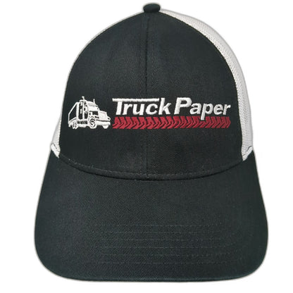 Trucker Hat Black One Size Truck Paper Logo Semi Truck Mesh Snapback Adjustable