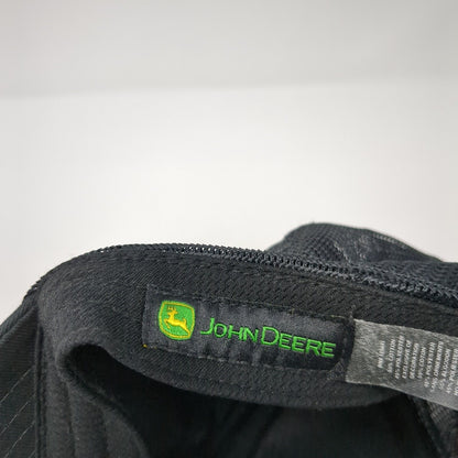 John Deere Snapback Trucker Hat Black One Size Adjustable Embroidered Mesh Back