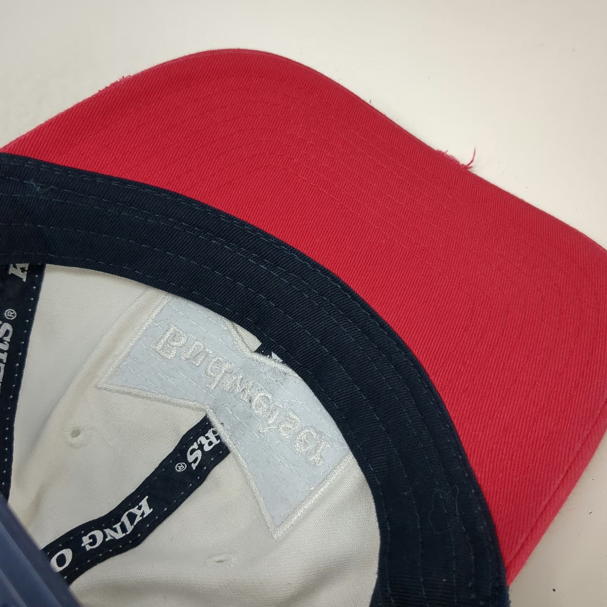H3 Headwear Budweiser Trucker Hat White Red Blue One Size Distressed Mesh Logo
