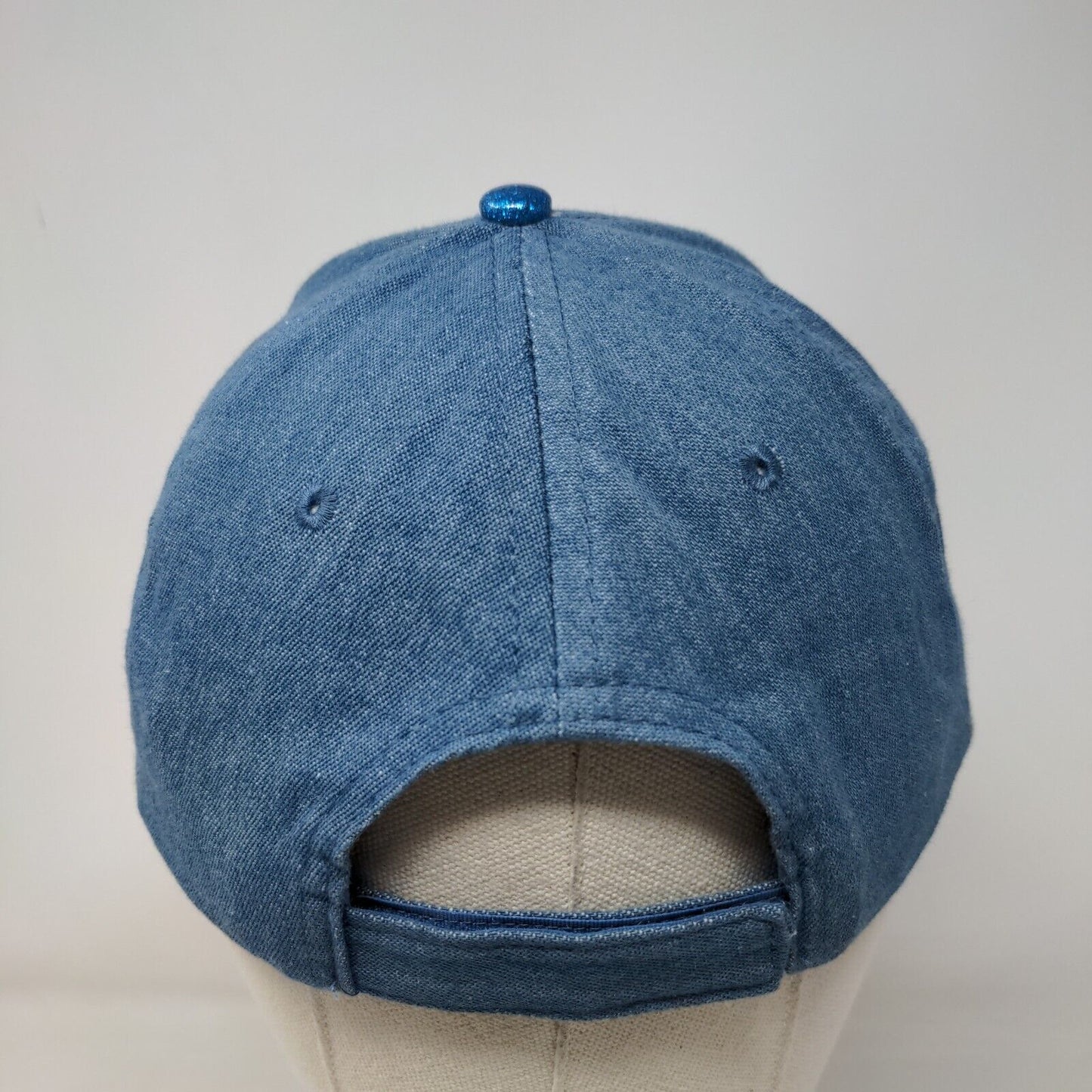 Disney Stitch Strapback Hat Blue OSFM Adjustable Embroidered Glittered