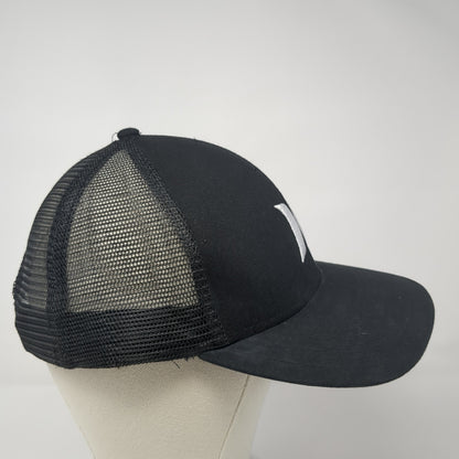Hurley Snapback Mesh Back Trucker Hat Black One Size Embroidered Logo