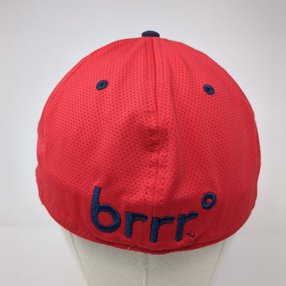brrrº Fitted Hat Red Size 7 1/4 Lightweight Embroidered 6 Panel The Game Pro