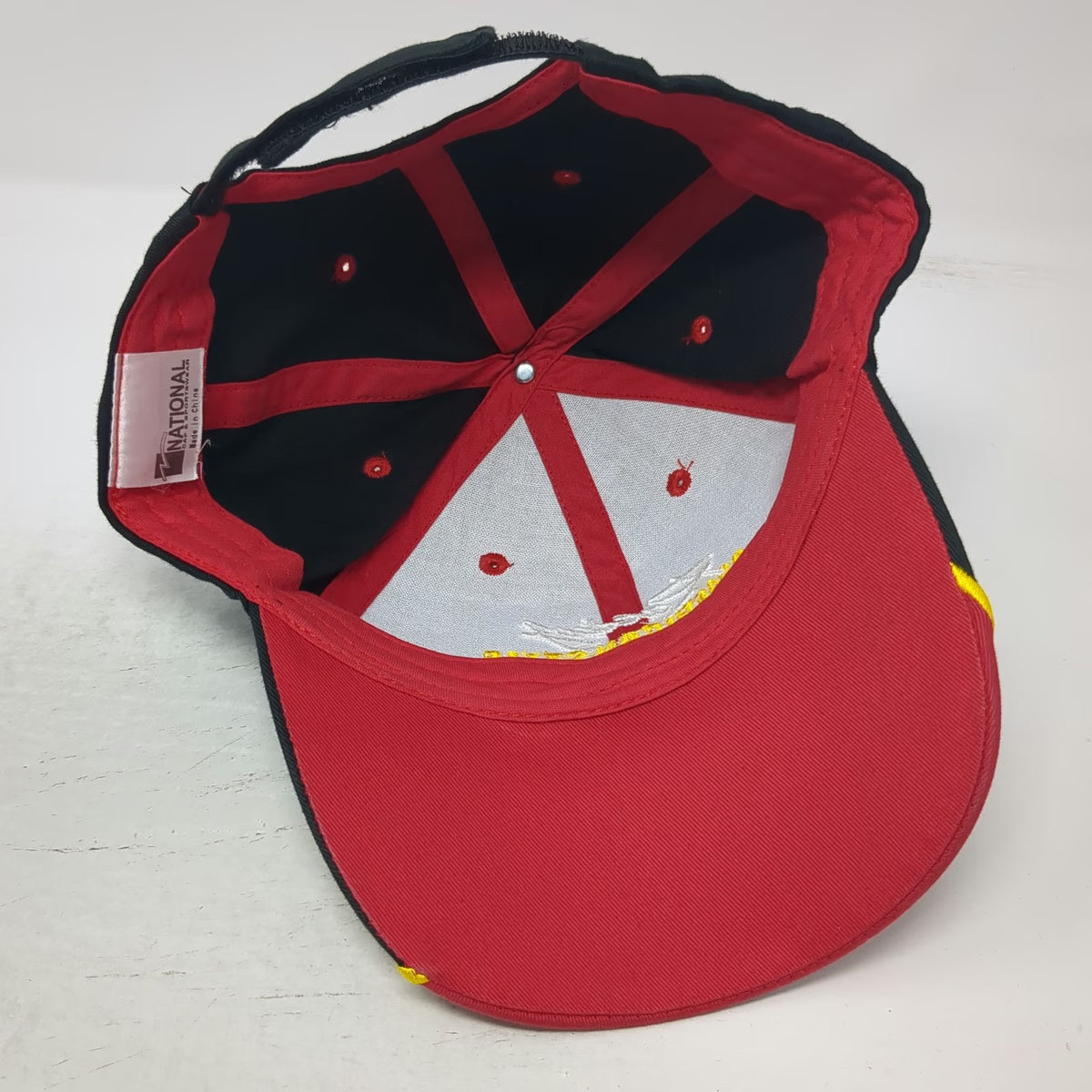 National Sportswear Baseball Cap Black Red Yellow One Size Racing Flame Hat