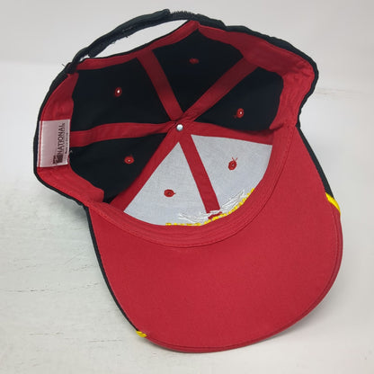 National Sportswear Baseball Cap Black Red Yellow One Size Racing Flame Hat