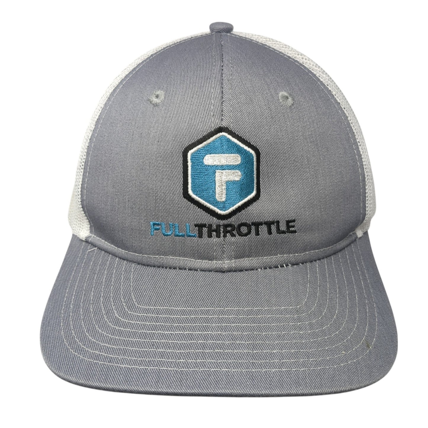 FullThrottle Trucker Hat Gray One Size Adjustable Mesh Back Port Authority