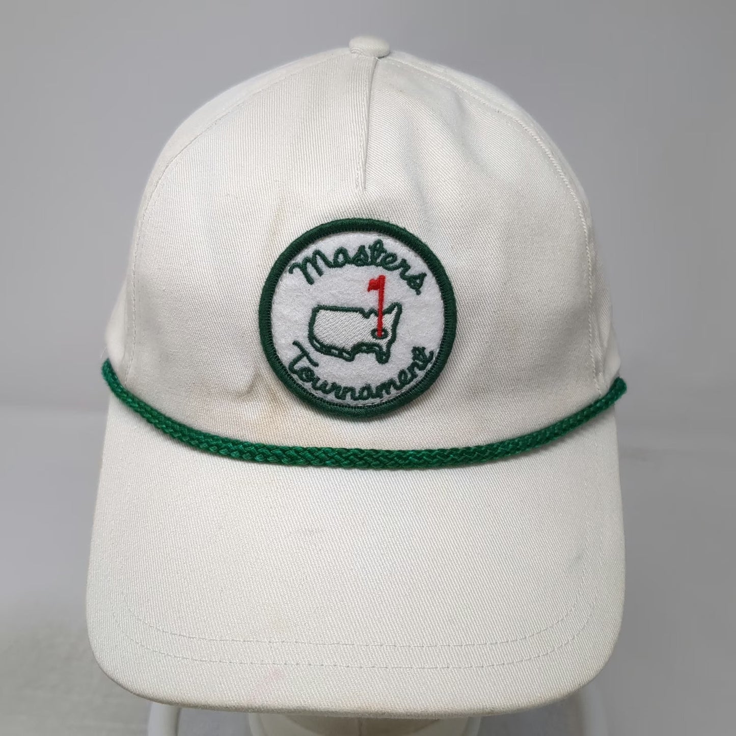 American Needle Masters Tournament 5 Panel Hat White One Size Rope Snapback Golf