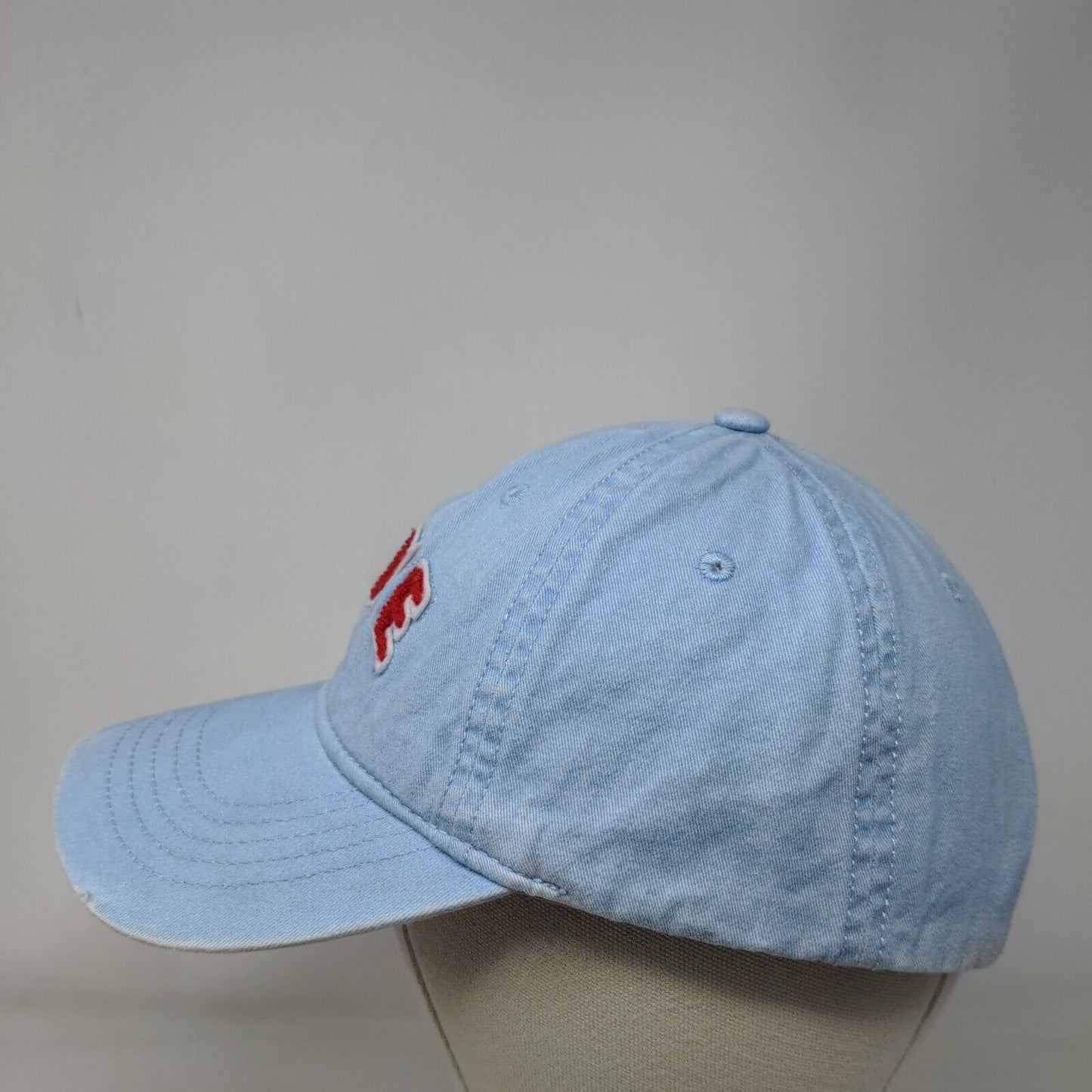 LOVE Slideback Hat Blue OSFM Adjustable Solid 6 Panel Vent Holes