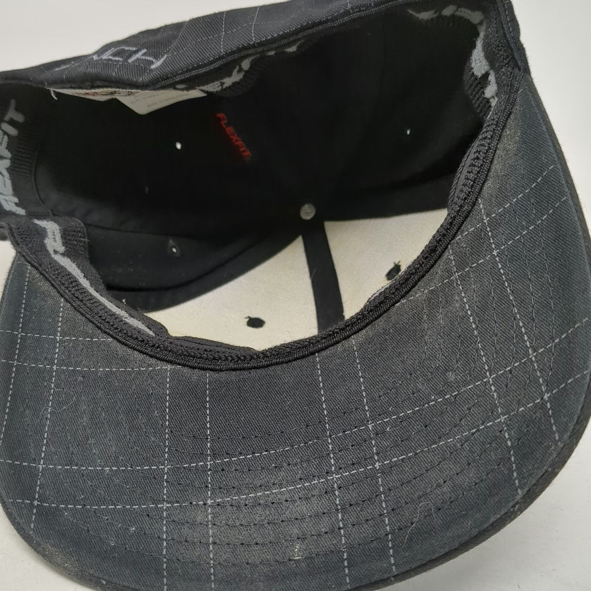 Cinch Baseball Cap Black XL Flexfit Grid Pattern Lead Dont Follow Embroidery Hat