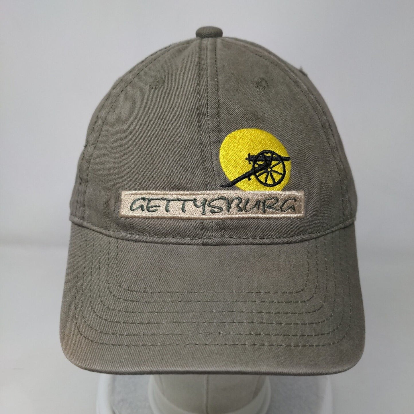 Gettysburg Slideback Hat Greenish-Brown One Size Adjustable Embroidered Jhats