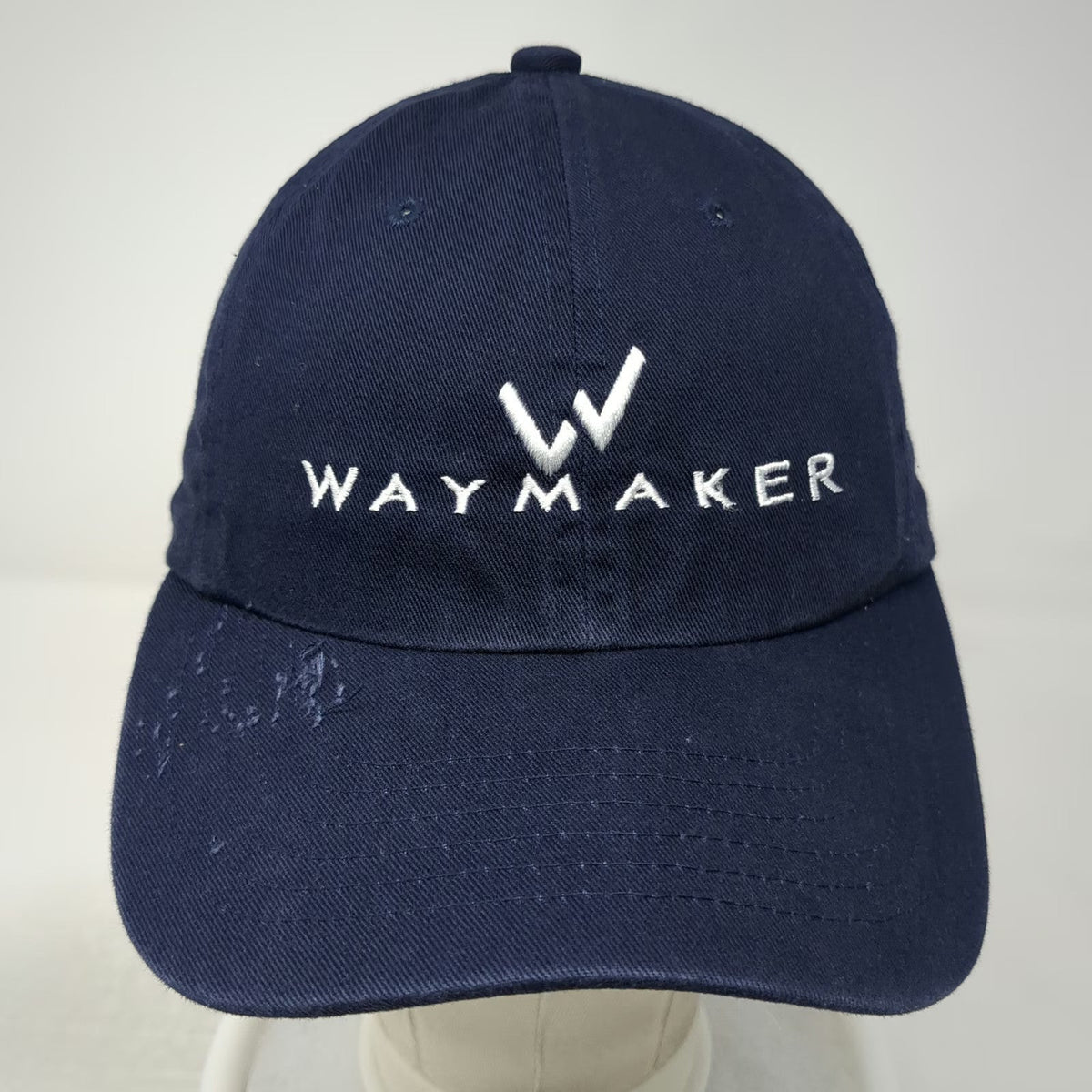 Waymaker Embroidered Logo Baseball Cap Blue OS Cotton Curved Brim Slideback Hat
