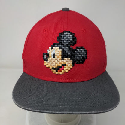 Mickey Mouse Pixel Snapback Hat Red Youth Embroidered Colorblock Disney