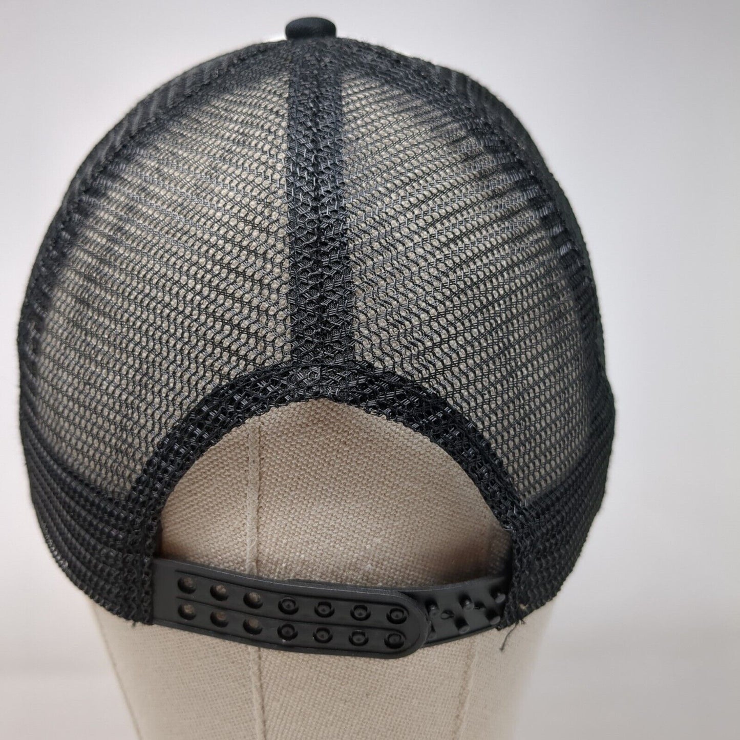 Smiley Face Patch Snapback Trucker Hat Black OSFA Mesh Back Colorblock