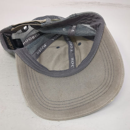 VOBOOM Baseball Cap Beige One Size Mesh Distressed Mask Buttons Strapback Hat