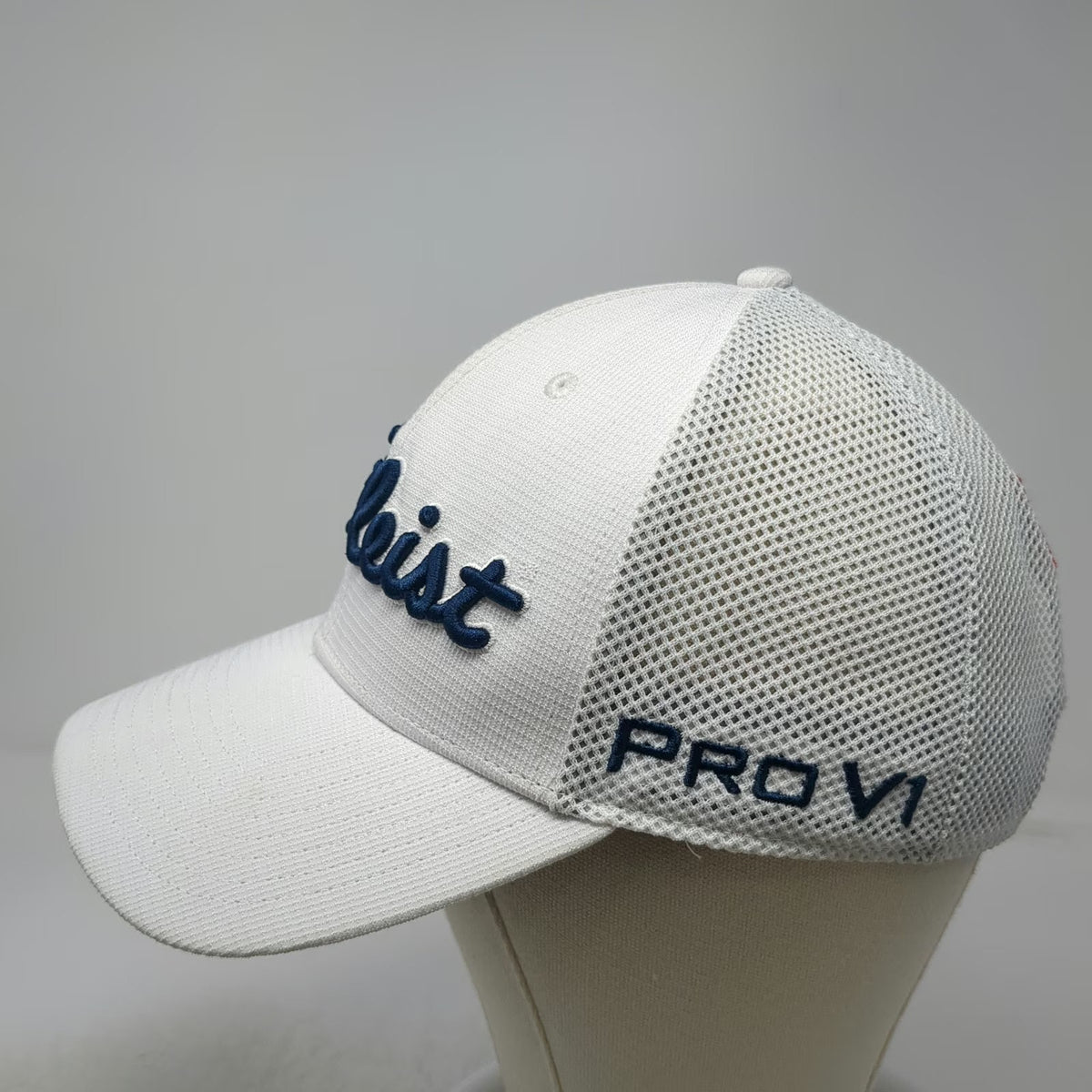Titleist Trucker Hat White Blue One Size Mesh Pro V1 FootJoy FJ Golf Snapback