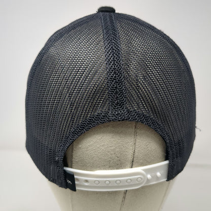 RVCA Trucker Hat Black One Size Mesh Back Snapback Rope Detail Deep Fit