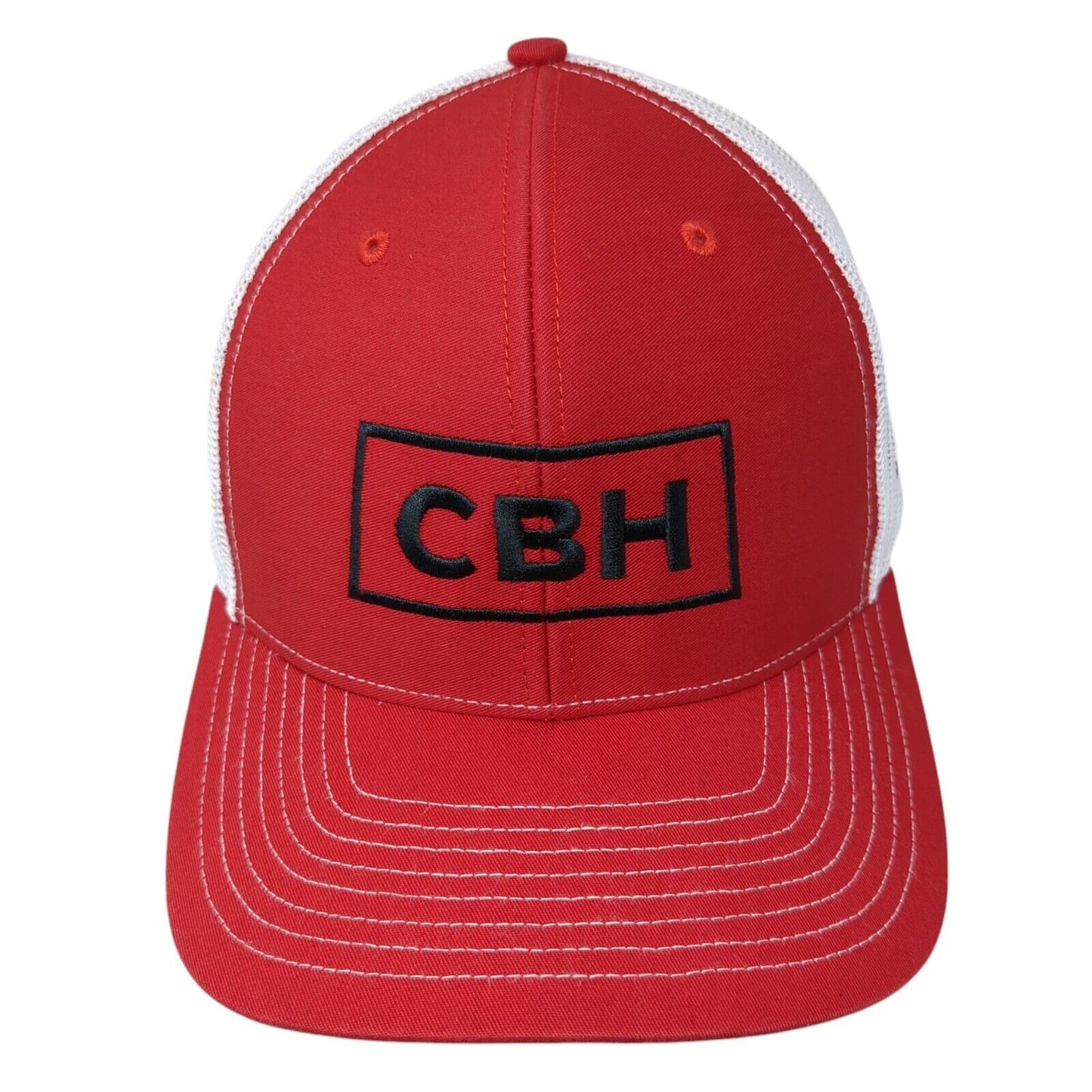 CBH Snapback Mesh Back Trucker Hat Red One Size Colorblock Richardson