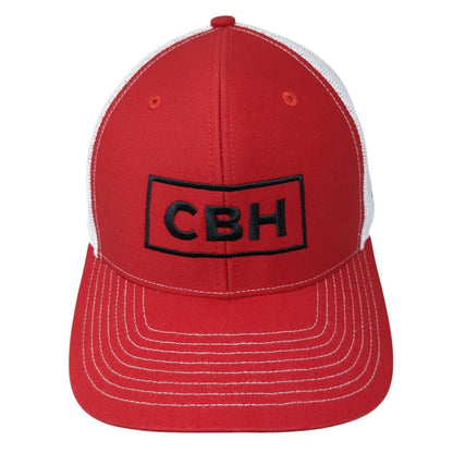 CBH Snapback Mesh Back Trucker Hat Red One Size Colorblock Richardson