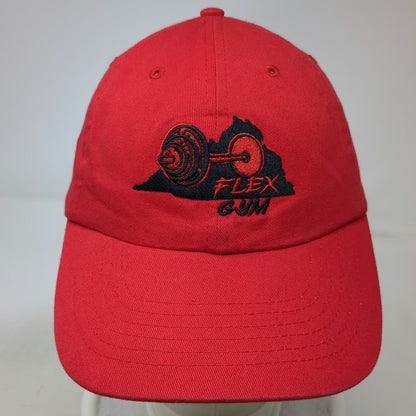 Red Baseball Cap One Size Flex Gym Barbell Virginia Embroidery Slideback Hat