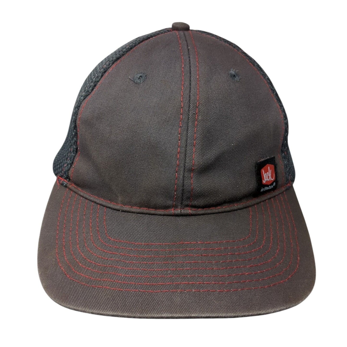 Jack In The Box Strapback Mesh Back Hat Gray One Size Adjustable 6 Panel