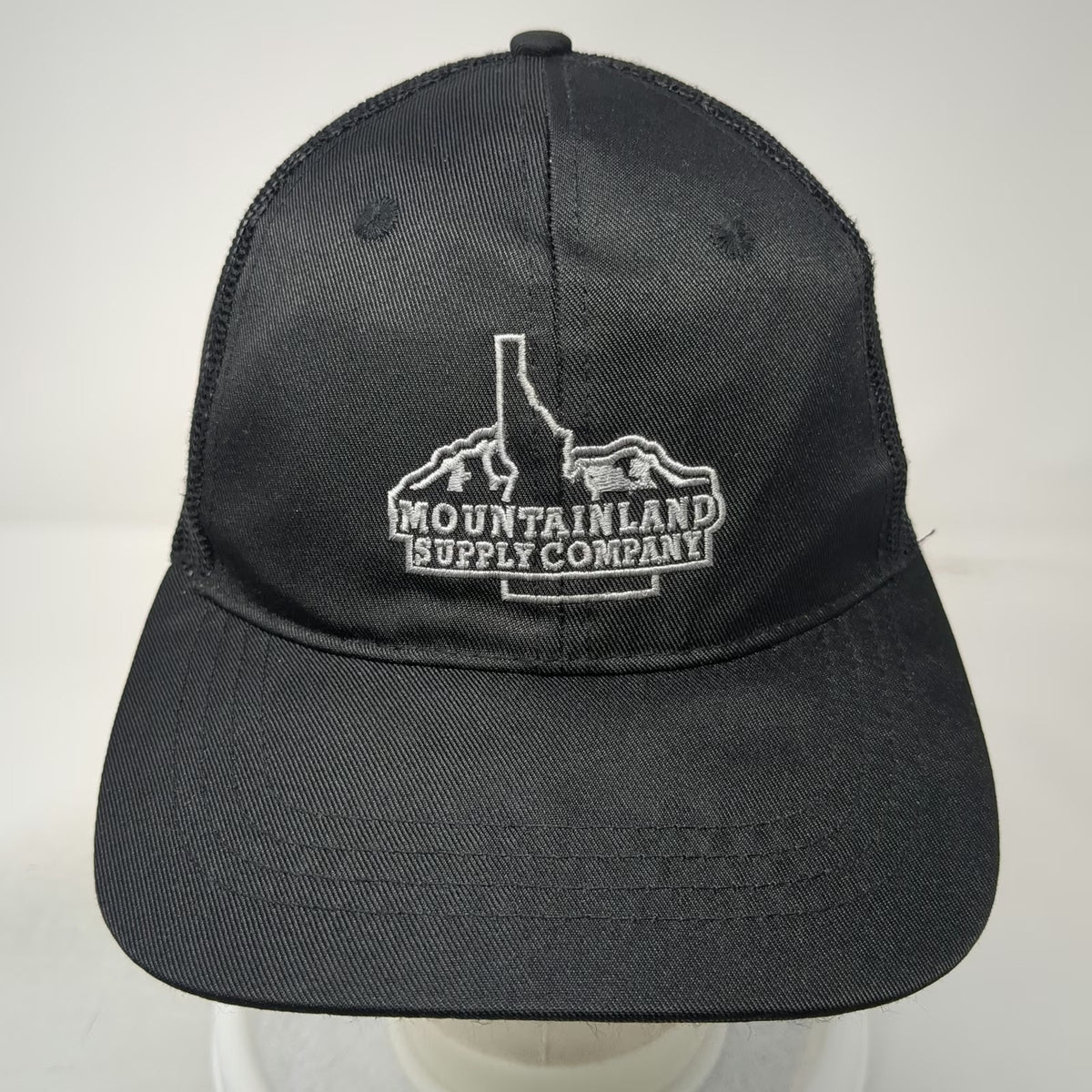 Cap America Trucker Hat Black One Size Mountainland Supply Company Idaho Mesh