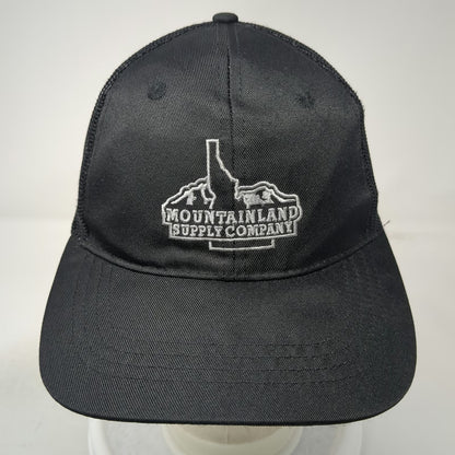 Cap America Trucker Hat Black One Size Mountainland Supply Company Idaho Mesh