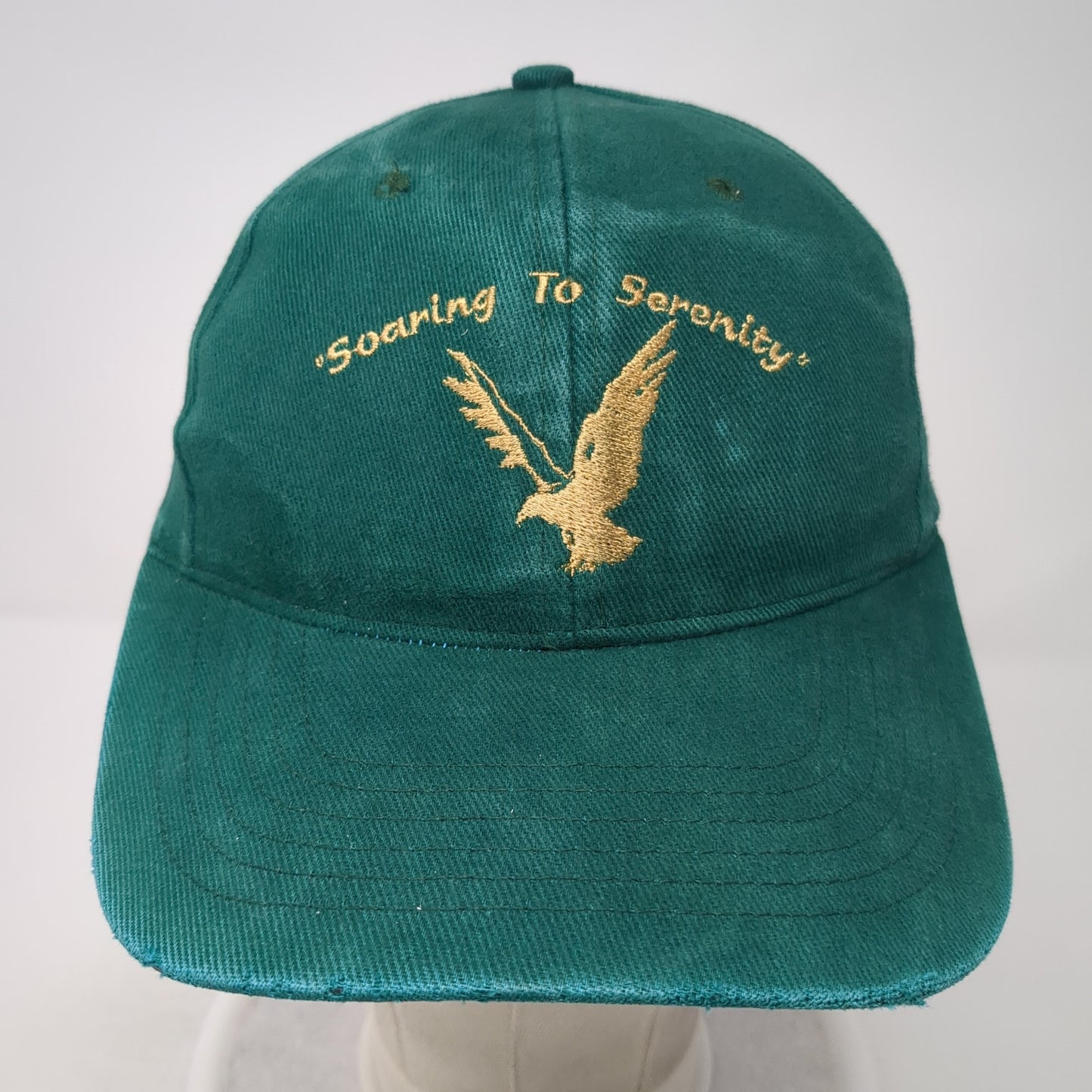 Soaring To Serenity Slideback Hat Green One Size Adjustable Embroidered