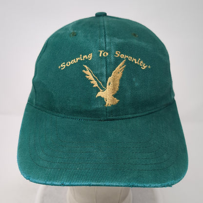 Soaring To Serenity Slideback Hat Green One Size Adjustable Embroidered
