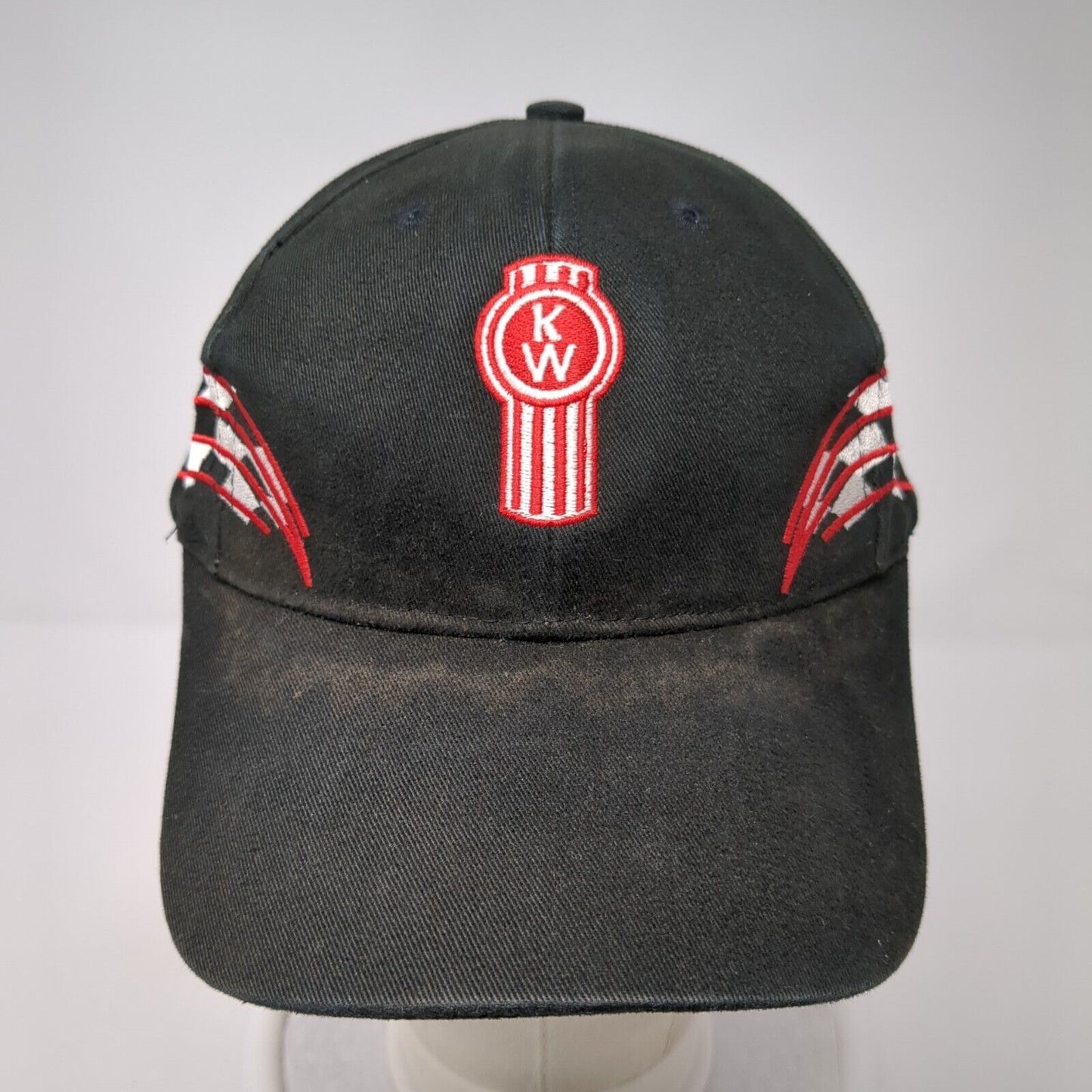 KW Kenworth Trucker Strapback Hat Black One Size Adjustable Embroidered 6 Panel