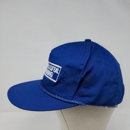 Successful Farming Snapback Hat Blue One Size Adjustable Embroidered Rope