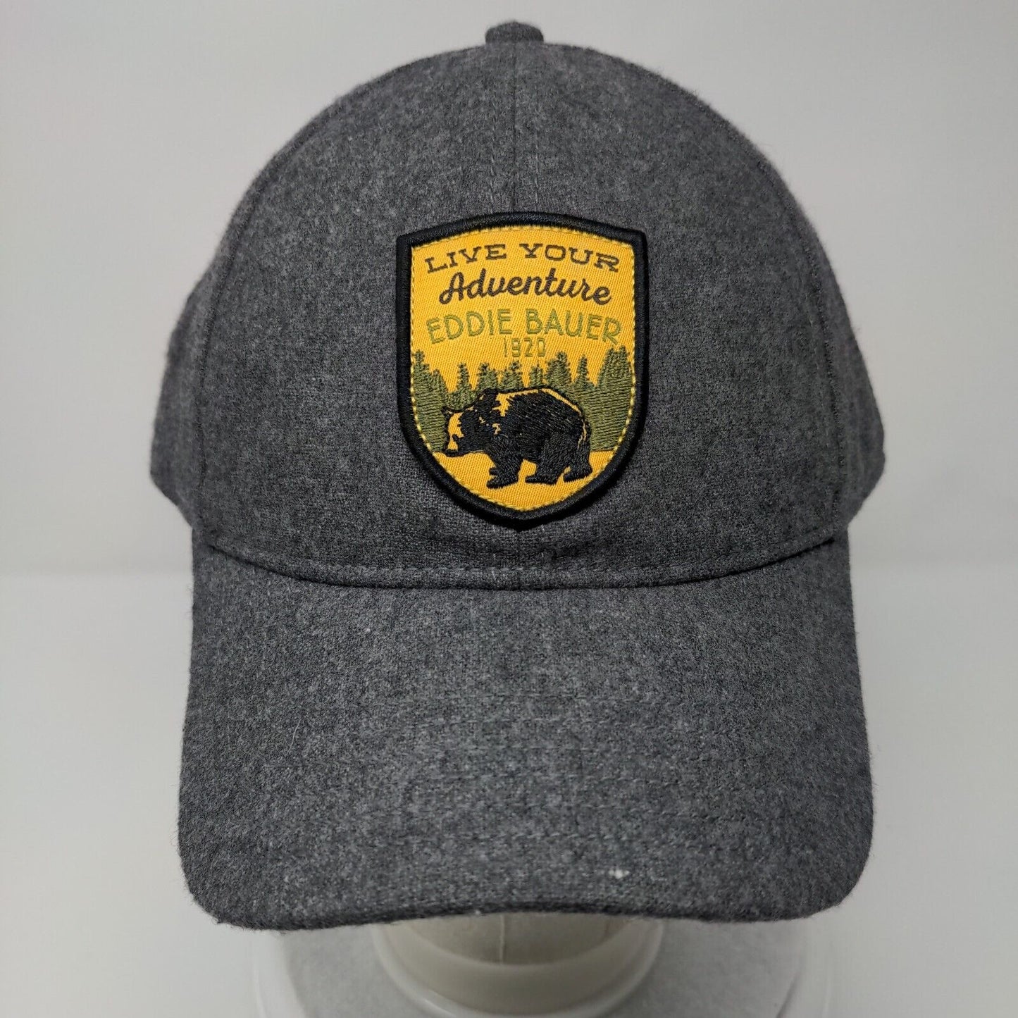 Live Your Adventure Eddie Bauer 1920 Slideback Hat Gray OSFA Adjustable 6 Panel